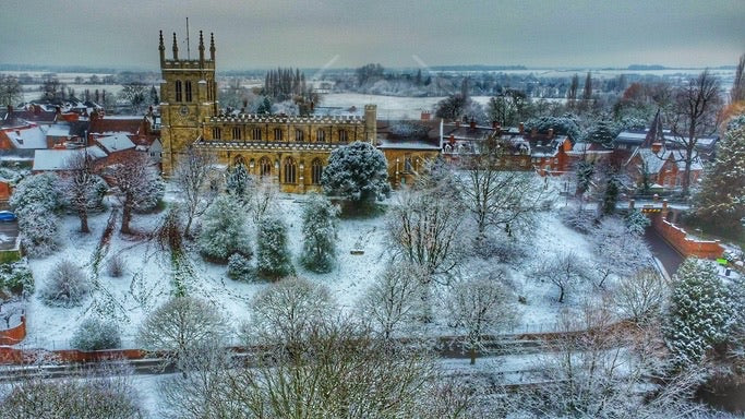 Snowy Newport Pagnell Church