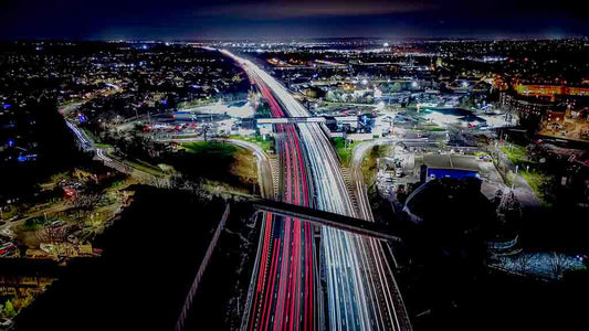 Newport Pagnell M1 Light Trail